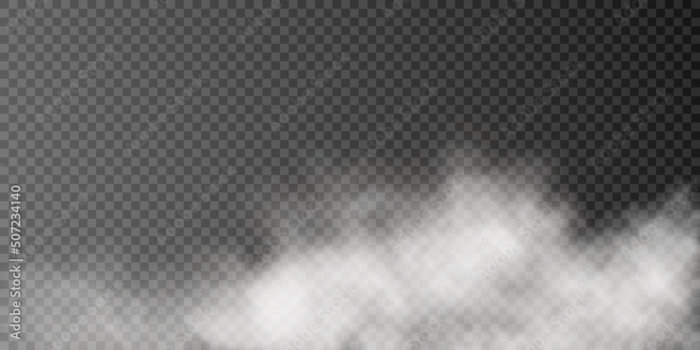 White smoke on a transparent black background. Steam explosion special effect. Vector texture steam, fog, cloud, smoke. White smoke on a transparent black background. Steam explosion special effect. Vector texture steam, fog, cloud, smoke.
