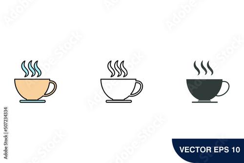 cup of coffee icons  symbol vector elements for infographic web