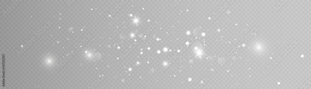 Light effect with lots of shiny shimmering particles isolated on transparent background. Vector star cloud with dust. - obrazy, fototapety, plakaty 
