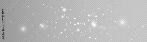 Light effect with lots of shiny shimmering particles isolated on transparent background. Vector star cloud with dust. photo