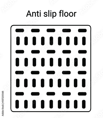 Anti slip floor icon with geometric pattern