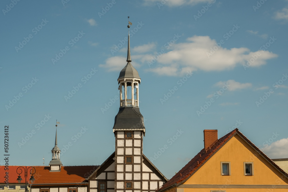 Fototapeta premium old European infrastructure .Old harbor warehouses old brick building