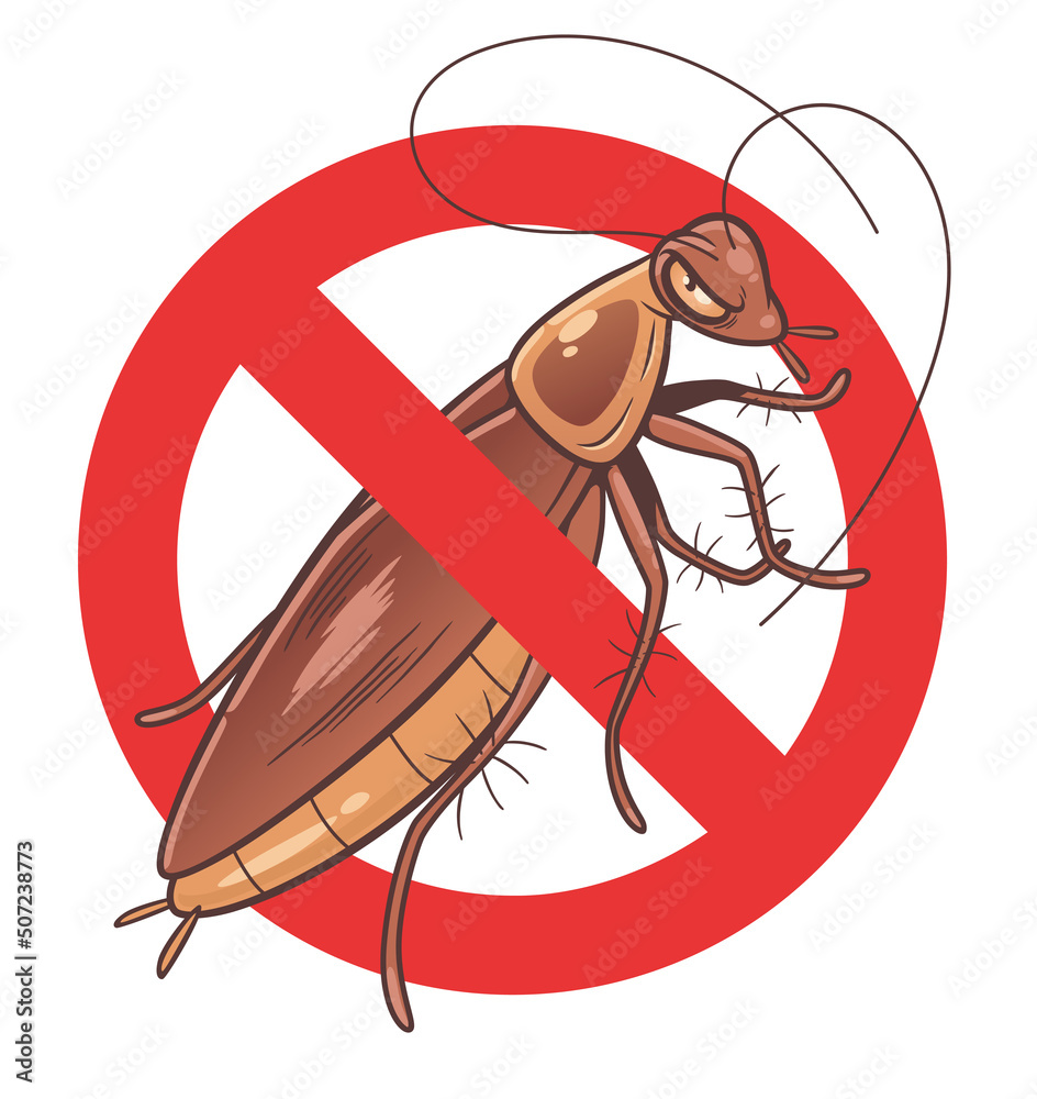 No cockroach sign vector illustration isolated. Stock Vector Adobe Stock