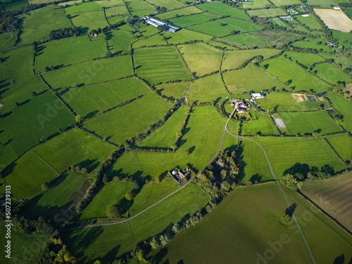 Patchwork of fields in English countryside