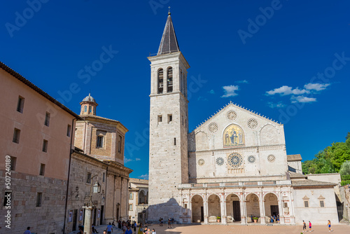 SPOLETO, ITALY, 7 AUGUST 2021 View of Spoleto Cathedral