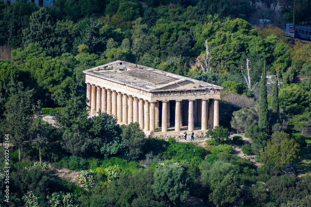 ATHENS, GREECE, 12 DECEMBER 2021 Temple of Ephestus in the agora