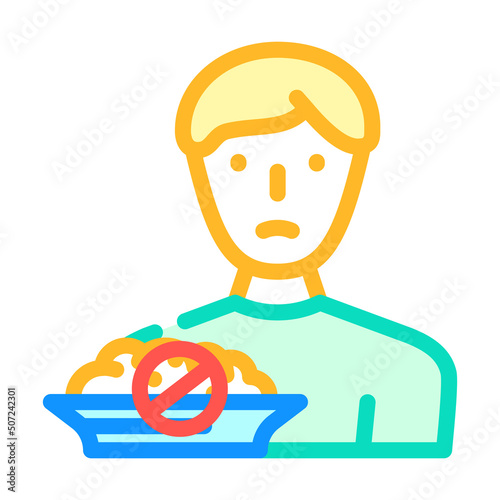 refusal to eat color icon vector. refusal to eat sign. isolated symbol illustration