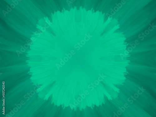 Abstract symmetrical green background with light center.