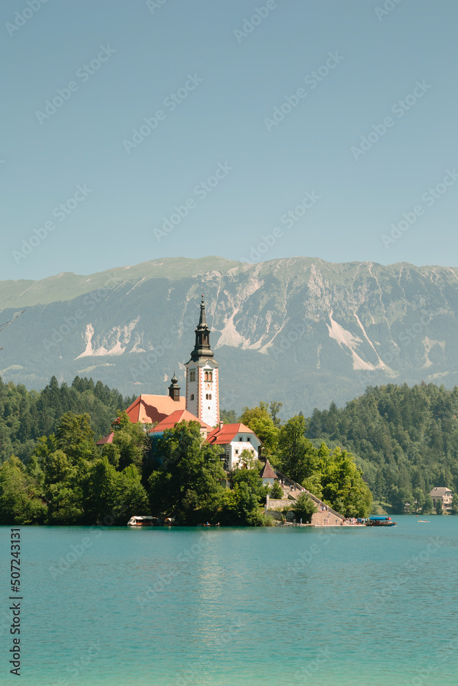 Lake Bled and pilgrimage church of the assumption of maria in Slovenia