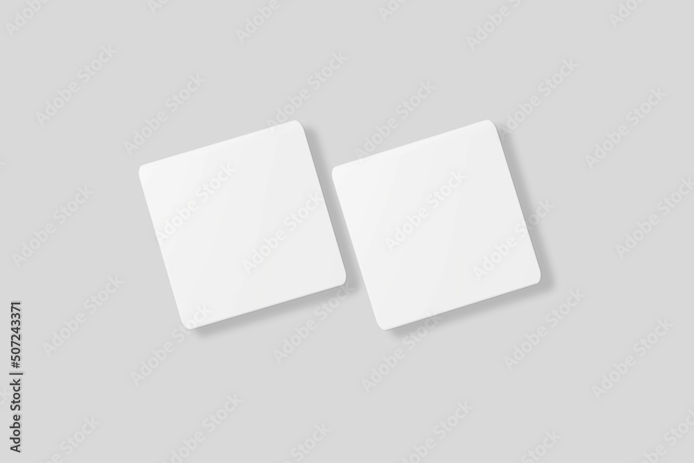 Fototapeta premium Floating blank square business card for mockup. 3D Render.