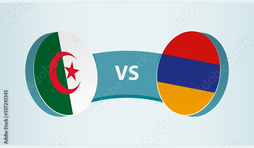 Algeria versus Armenia, team sports competition concept.