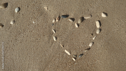 Hearts on the beach