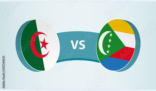 Algeria versus Comoros, team sports competition concept.