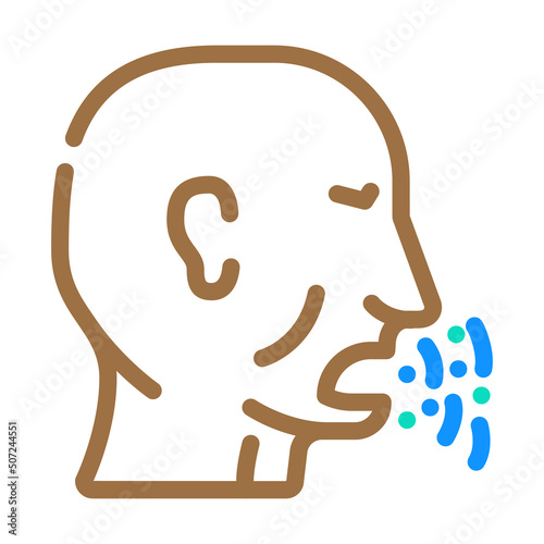cough disease color icon vector. cough disease sign. isolated symbol illustration