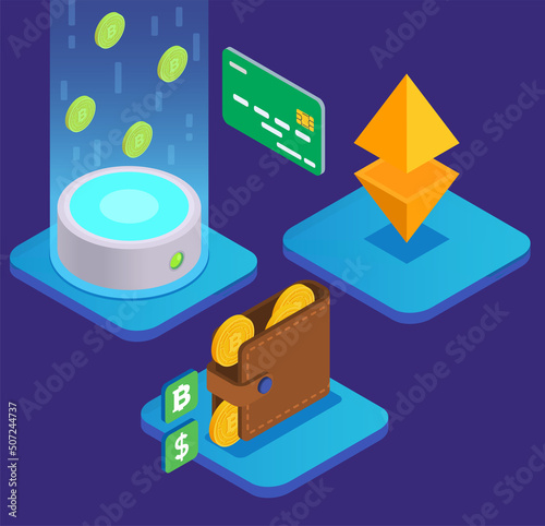Web 3.0 Technology Isometric Concept