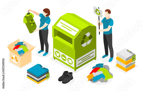 Sustainable Fashion Isometric Composition