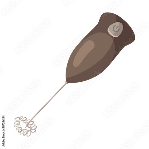 Coffee frother. Different coffeemaker vector illustration. Coffee or espresso machines with filters, cups and mugs, mocha pot on white background