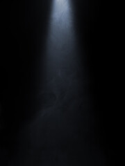 Close up of light beam isolated on black background