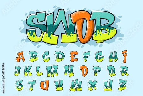 Alphabet Graffiti text vector