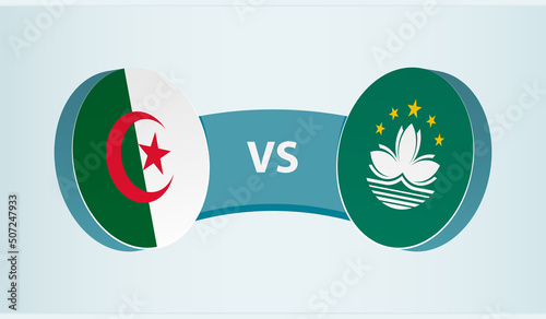 Algeria versus Macau, team sports competition concept.