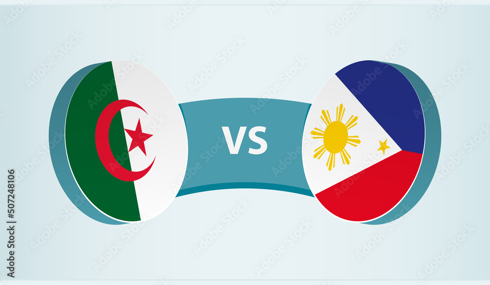 Algeria versus Philippines, team sports competition concept. Algeria versus Philippines, team sports competition concept.