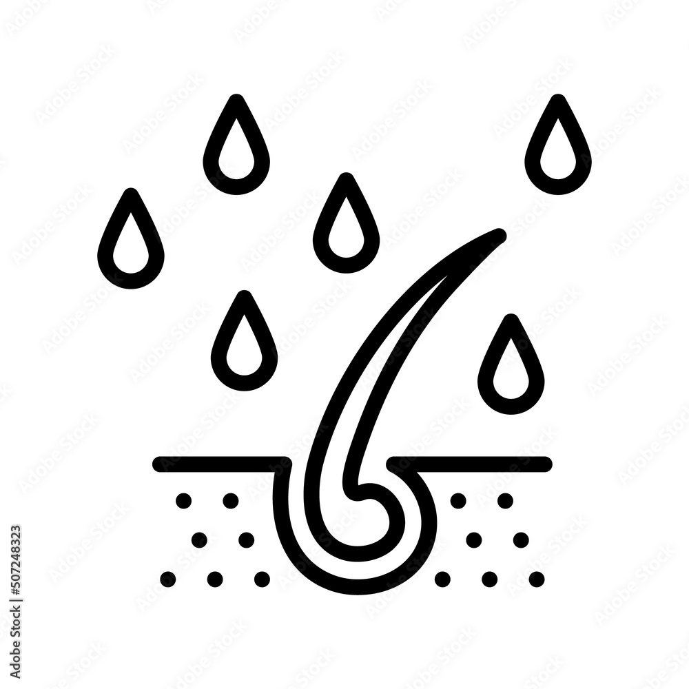 Hair care and treatment flat line icon. Outline sign mascara for mobile concept and web design, store Hair care and treatment flat line icon. Outline sign mascara for mobile concept and web design, store