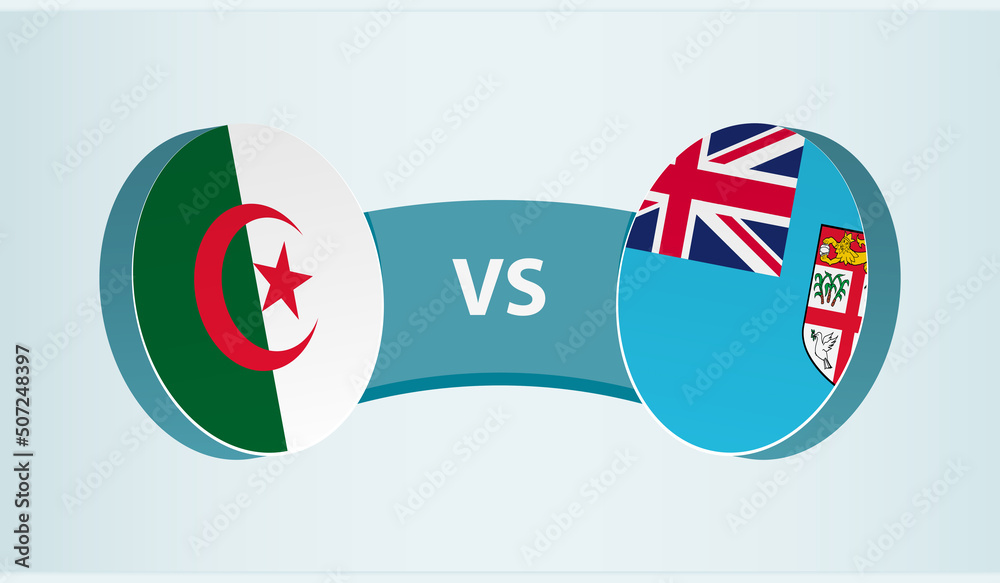 Algeria versus Fiji, team sports competition concept. Algeria versus Fiji, team sports competition concept.