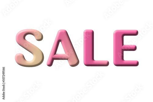 Pink summer sale on white background