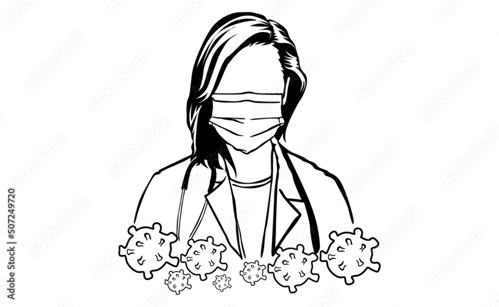 pandemic doctor line art pandemic doctor line art