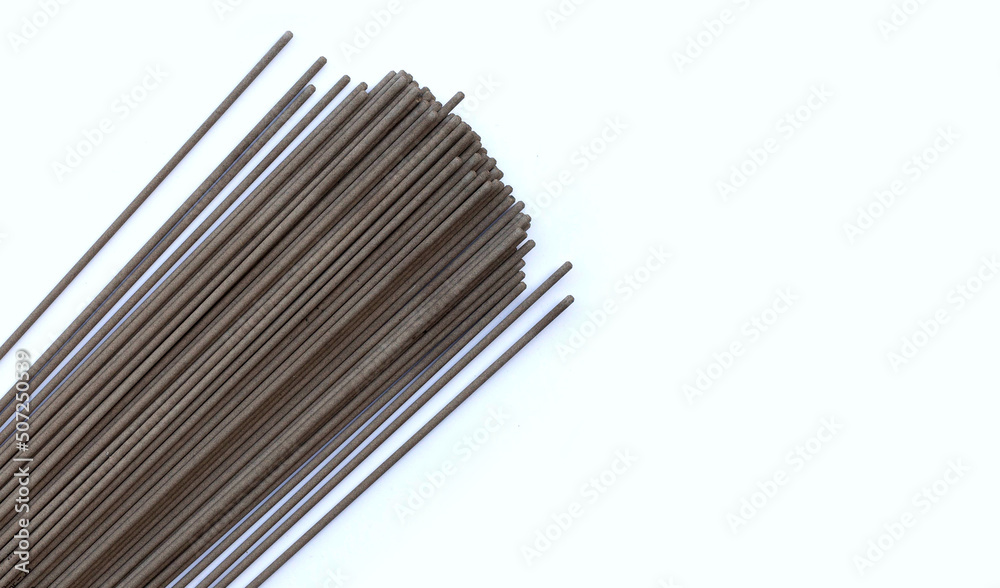 Welding electrodes on a white background Welding electrodes on a white background