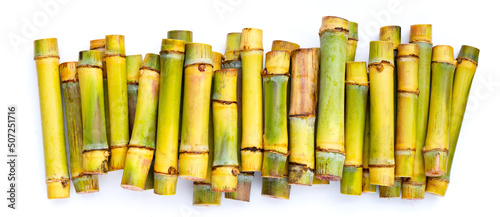 Sugar cane on white background.