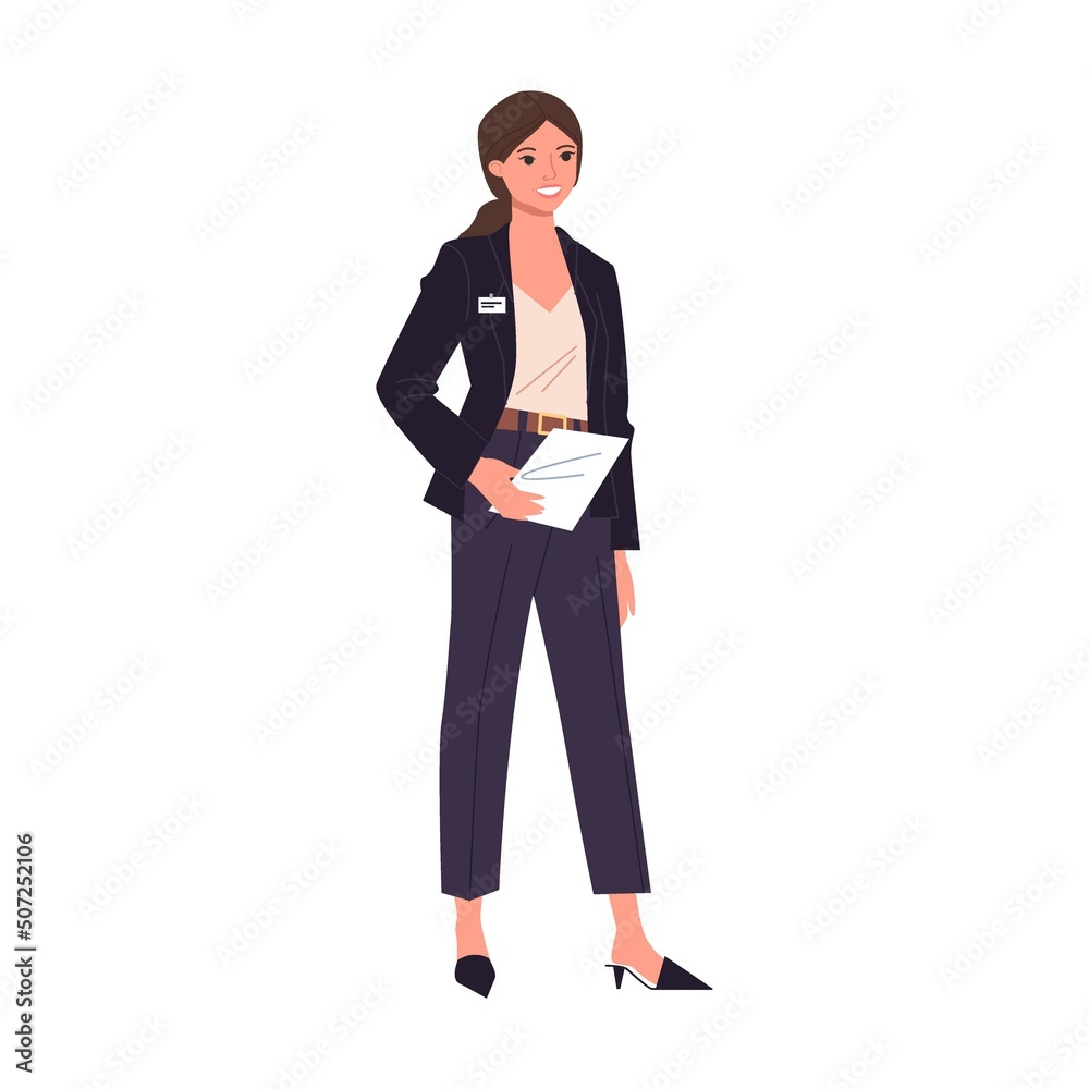 Young woman at post office receiving parcels and mails vector illustration. Couriers delivering correspondence and packages to customers Young woman at post office receiving parcels and mails vector illustration. Couriers delivering correspondence and packages to customers