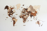 world map made of wood crafts for planning a trip