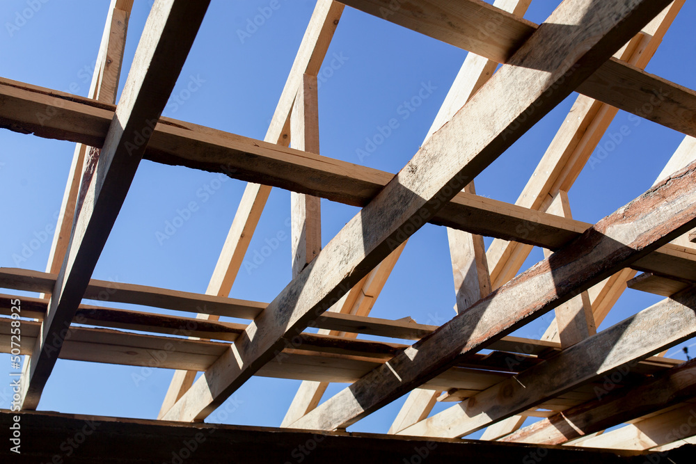 Roof construction in a private house Roof construction in a private house