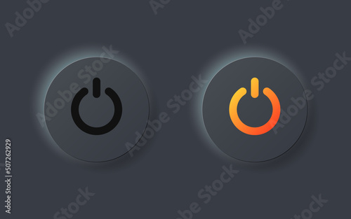 On and off buttons in flat style. Toggle switch vector illustration on isolated background. Shutdown sign business concept.