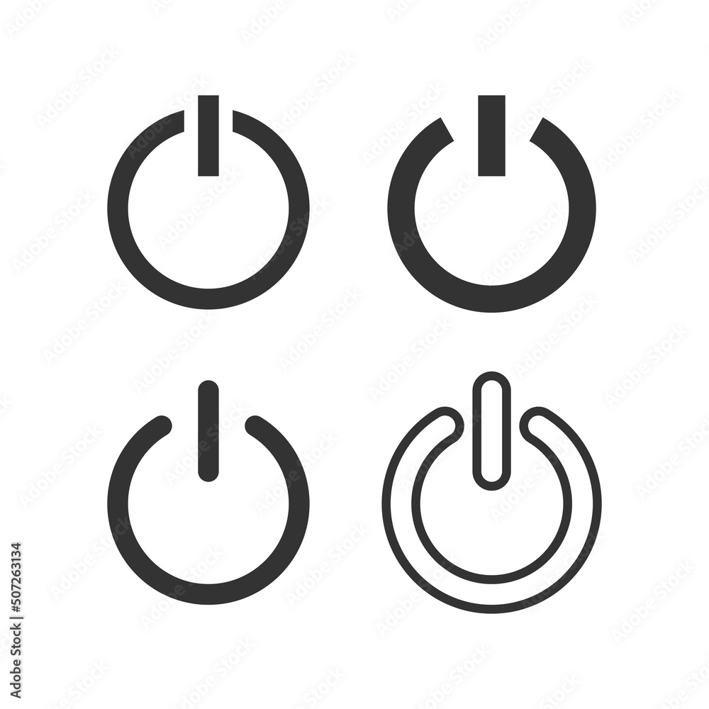On and off buttons in flat style. Toggle switch vector illustration on isolated background. Shutdown sign business concept. On and off buttons in flat style. Toggle switch vector illustration on isolated background. Shutdown sign business concept.