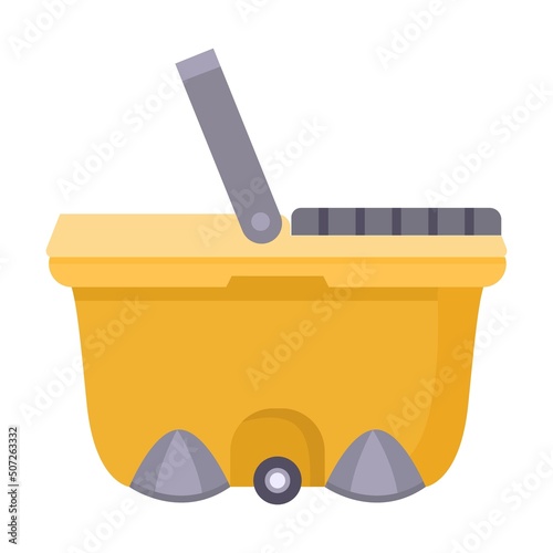 Cleaning flat vector illustration. Household cleaning tools. Brooms, brushes, mops, dustpan isolated on white