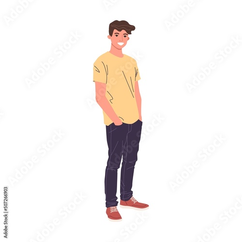 Young student talking vector illustration. Social networks, dialog and conversation concept. Men and women asking, answering questions