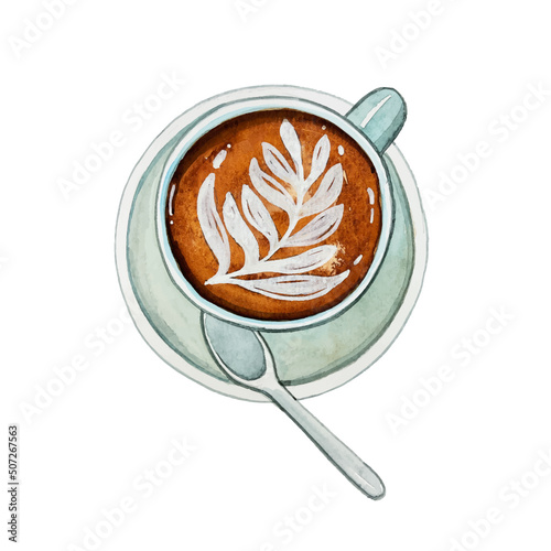 Watercolor cappuccino