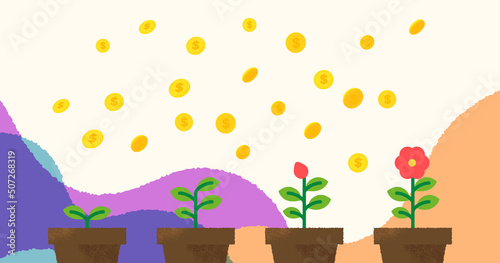 ドルを積み立てるイメージ背景