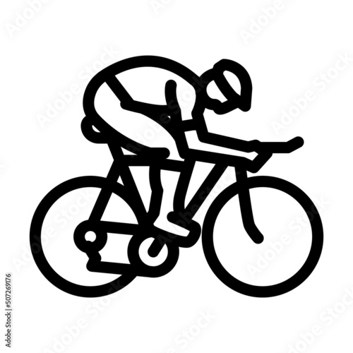 male cyclist line icon vector. male cyclist sign. isolated contour symbol black illustration