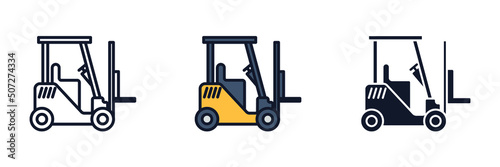 forklift icon symbol template for graphic and web design collection logo vector illustration