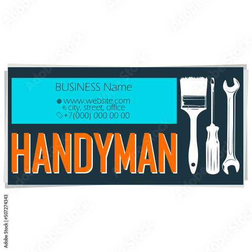 Repair and service master. Business card for building repair and maintenance