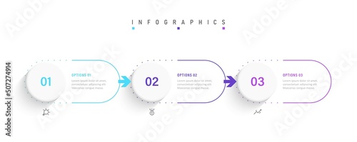 Vector Infographic label design template with icons and 3 options or steps. Can be used for process diagram, presentations, workflow layout, banner, flow chart, info graph.