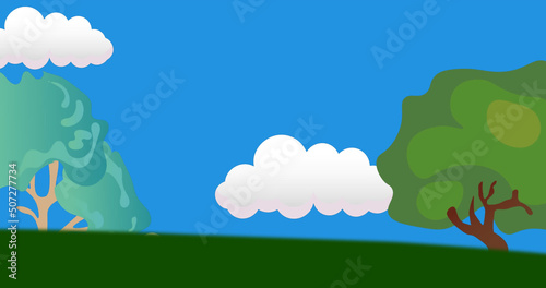 Image of tree over sky with clouds