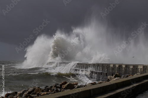 Huge stormy sea wave splash © Zacarias da Mata
