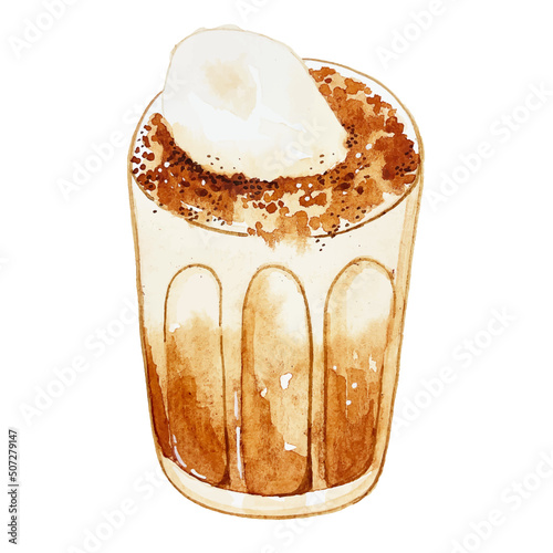 Watercolor marshmallow macchiato