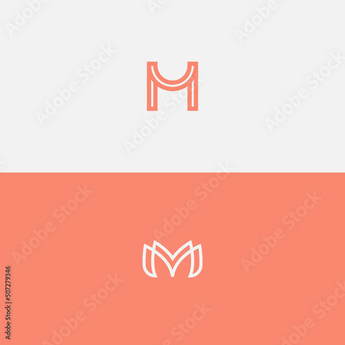 set of luxurious monogram letter m logo template vector illustration design. double m alphabet symbol for corporate business identity