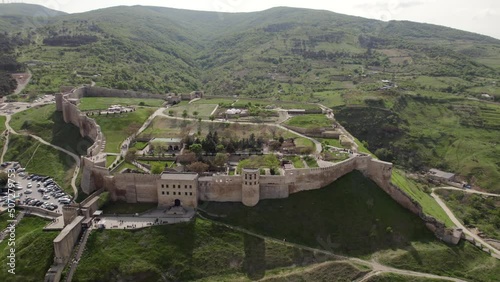 Aerial view on ancient fortress Narin Kala in Derbent