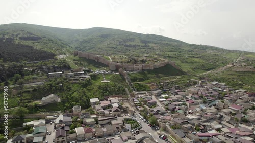 Aerial view on ancient fortress Narin Kala in Derbent